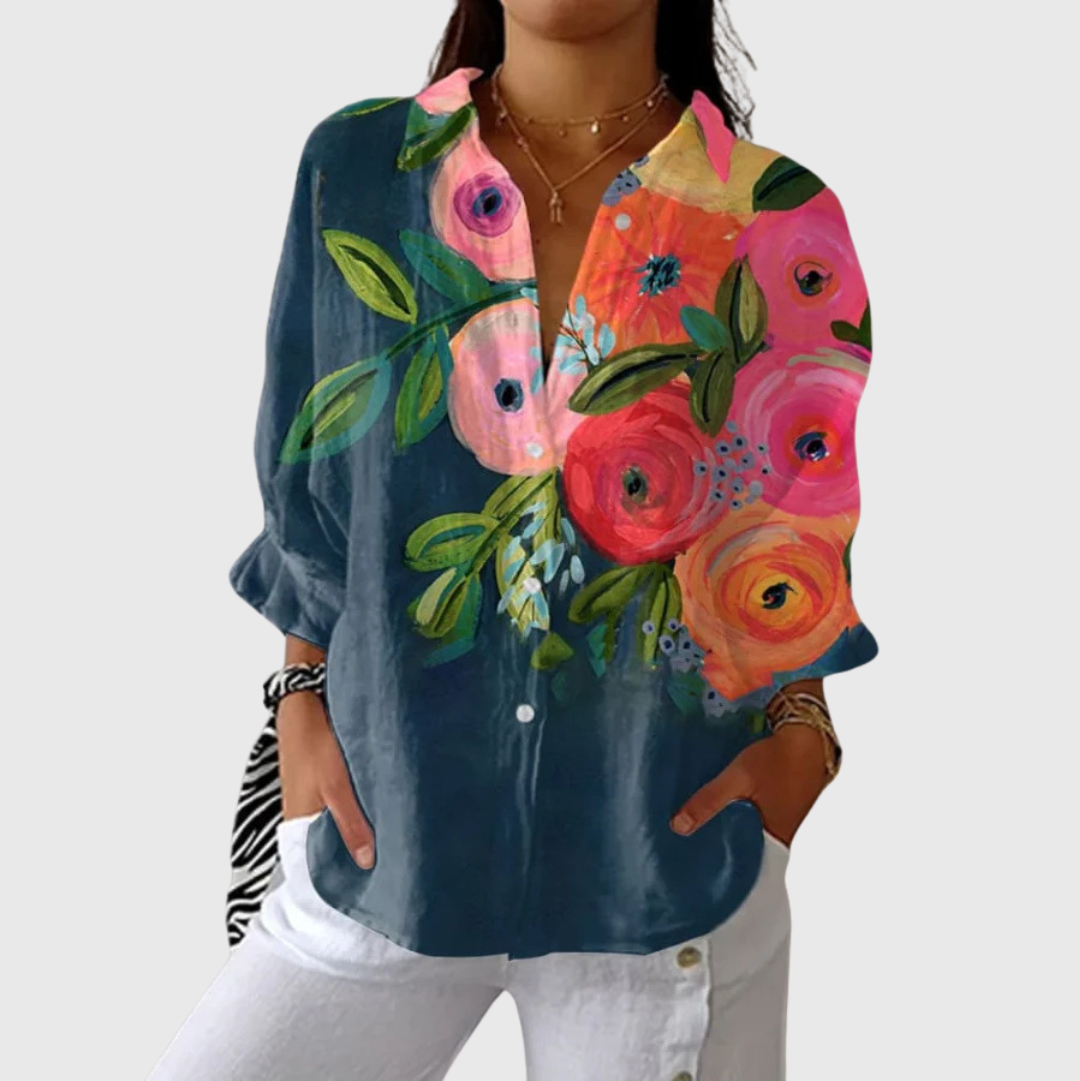 Sarah | Women's Lightweight Printed Blouse — Willow & Wren Melbourne