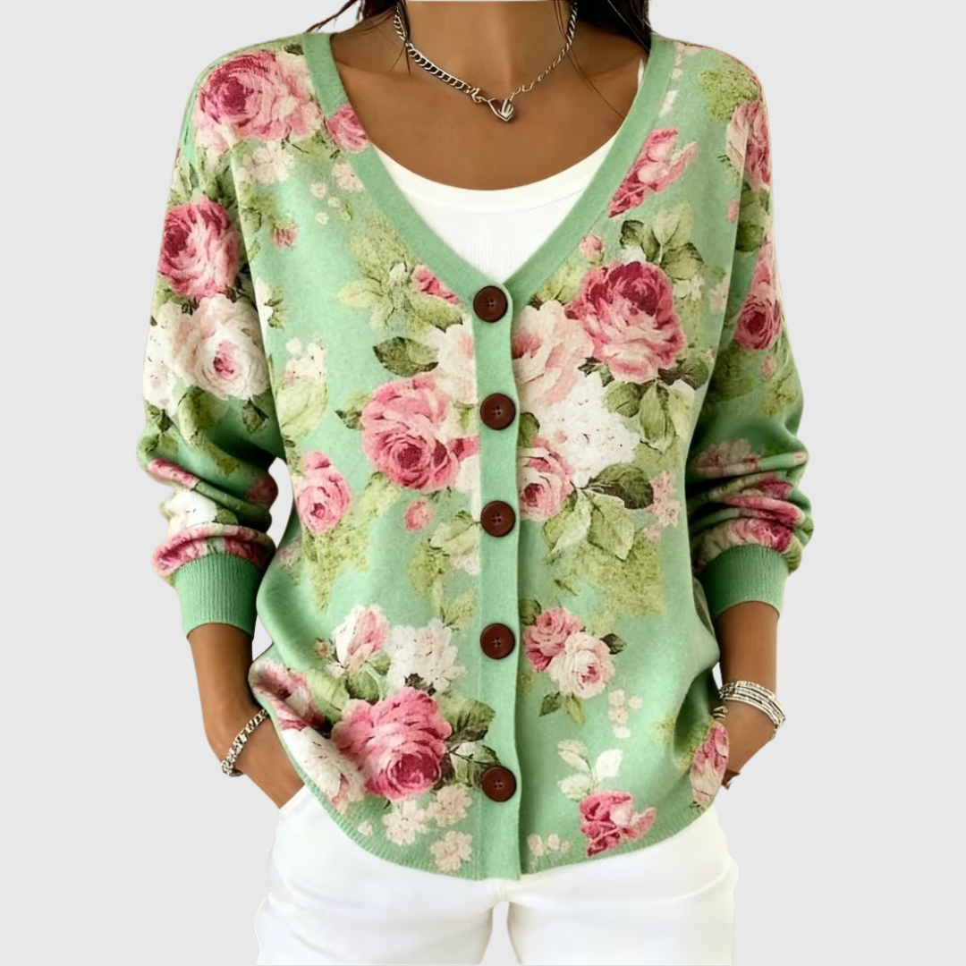 Rose | Women's Comfortable Knitted Button-Detail Cardigan — Willow & Wren Melbourne