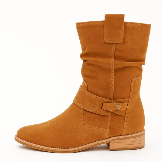 Suevanae | Women's Buckled Mid-Calf Boots — Willow & Wren Melbourne