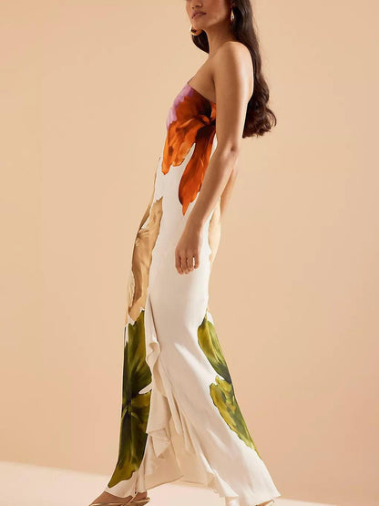 Eliza | Elegant Floral Printed Maxi Off-Shoulder Dress