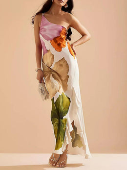 Eliza | Women's Elegant Floral Printed Maxi Off-Shoulder Dress — Willow & Wren Melbourne