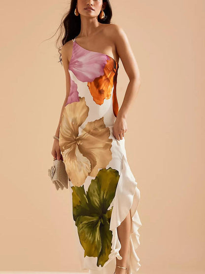 Eliza | Elegant Floral Printed Maxi Off-Shoulder Dress