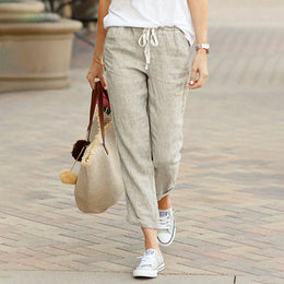 Elizabeth | Women's Relaxed Trousers — Khaki — Willow & Wren Melbourne