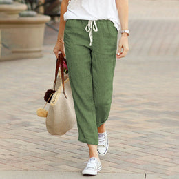 Elizabeth | Women's Relaxed Trousers — Khaki — Willow & Wren Melbourne