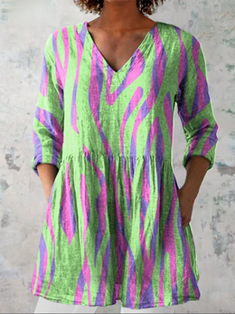 Willow | Women's Long V-Neck Blouse — Multicolour — Willow & Wren Melbourne