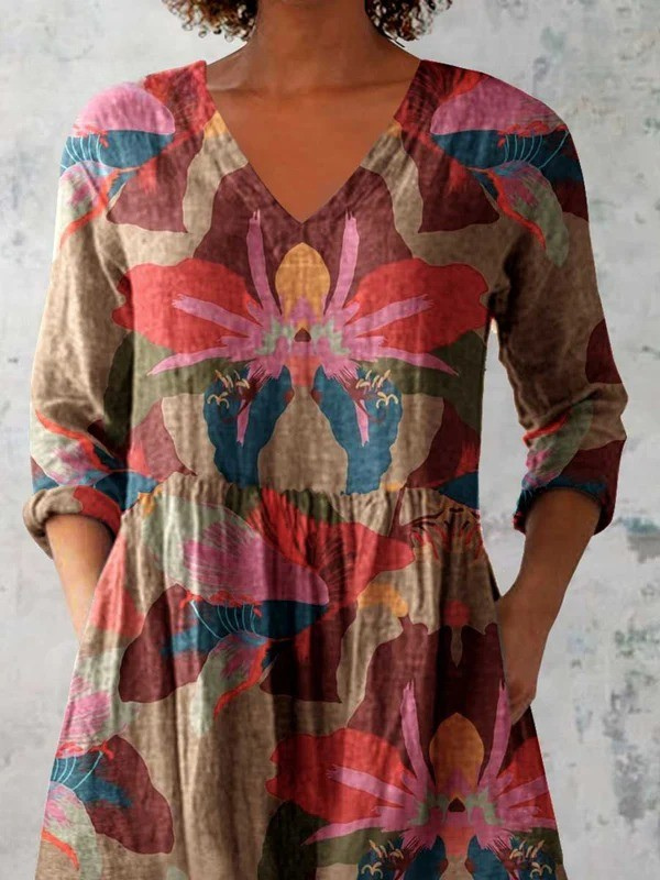India | Women's Long V-Neck Blouse — Willow & Wren Melbourne