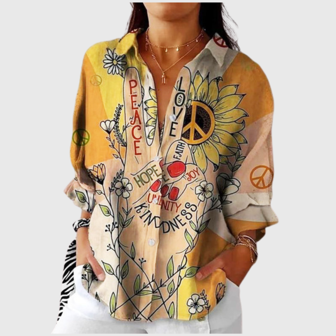 Hazel | Women's Lightweight Printed Blouse — Willow & Wren Melbourne