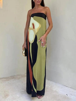 Una | Women's Printed Animal-Print Maxi Sleeveless Dress — Willow & Wren Melbourne