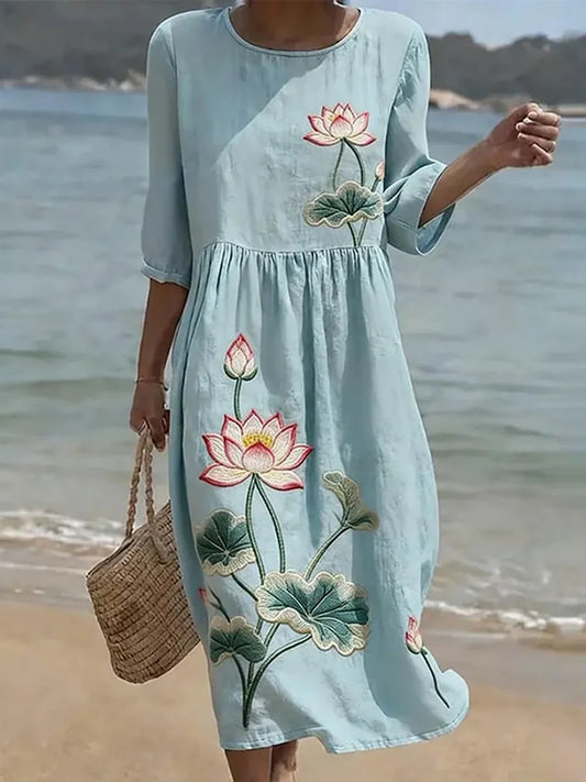 Madeleine | Women's Floral Relaxed Dress — Willow & Wren Melbourne