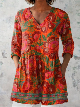 Cora | Women's Long V-Neck Blouse — Willow & Wren Melbourne