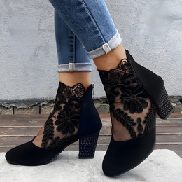 Heidi | Women's Heeled Comfort Shoes — Black — Willow & Wren Melbourne