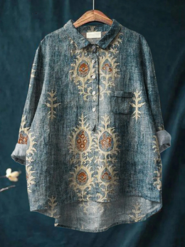 Rose | Women's Floral Printed Relaxed Blouse — Green — Willow & Wren Melbourne