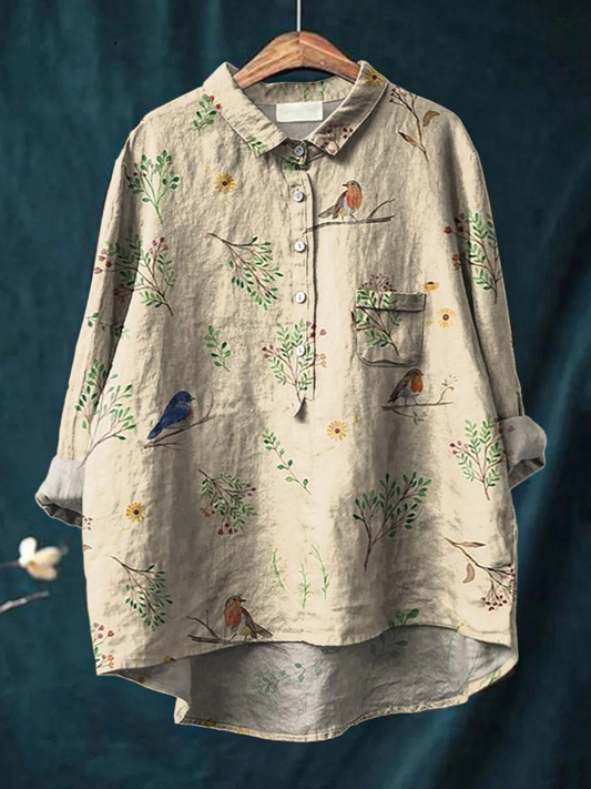 Lottie | Women's Printed Relaxed Blouse — Willow & Wren Melbourne