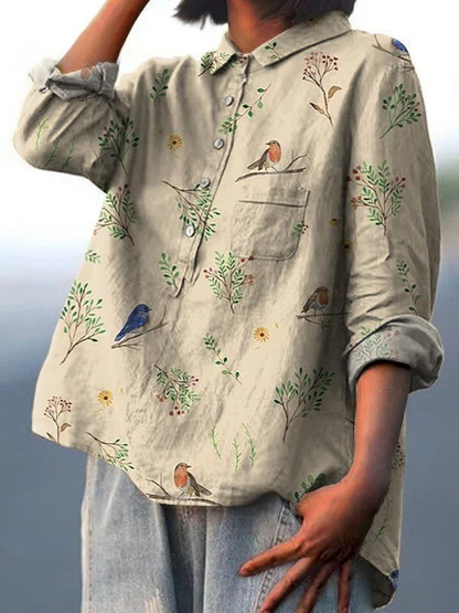 Lottie | Women's Printed Relaxed Blouse — Willow & Wren Melbourne