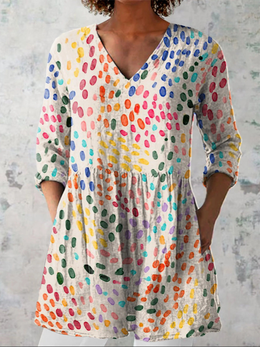Sarah | Women's Long V-Neck Blouse — Willow & Wren Melbourne