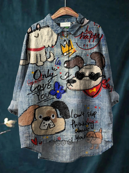 Lottie | Women's Dog-Print Relaxed T-Shirt — Willow & Wren Melbourne