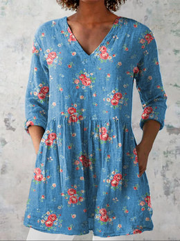 Matilda | Women's Long V-Neck Blouse — Willow & Wren Melbourne