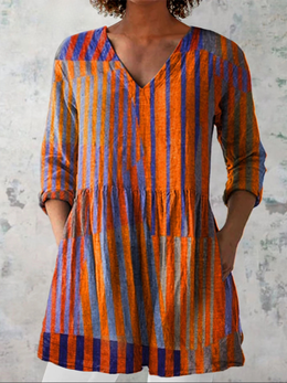 Vivienne | Women's Long V-Neck Blouse — Willow & Wren Melbourne