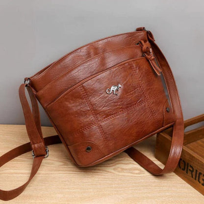 Martha | Women's Leather Shoulder Bag — Brown — Willow & Wren Melbourne