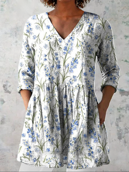Frances | Women's Long V-Neck Blouse — Willow & Wren Melbourne