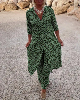 Helena | Women's Geometric-Print Set — Willow & Wren Melbourne