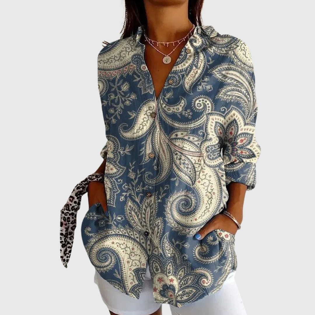 Joanna | Women's Lightweight Printed Blouse — Willow & Wren Melbourne