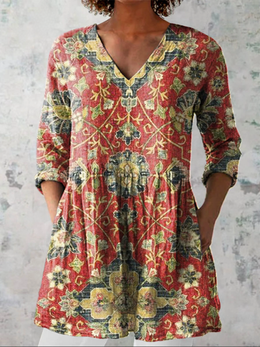 Tracy | Women's Long V-Neck Blouse — Willow & Wren Melbourne