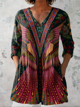 Gabriella | Women's Long V-Neck Blouse — Willow & Wren Melbourne