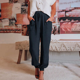 Louise | Women's Elegant Drawstring Trousers — Willow & Wren Melbourne