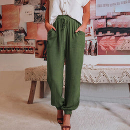 Louise | Women's Elegant Drawstring Trousers — Willow & Wren Melbourne