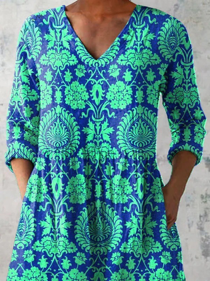 Leah | Women's Long V-Neck Blouse — Willow & Wren Melbourne