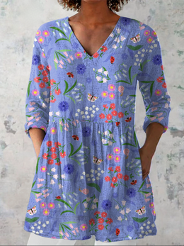 Sienna | Women's Long V-Neck Blouse — Willow & Wren Melbourne
