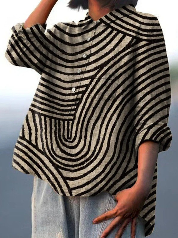 Lottie | Women's Printed Relaxed Blouse — Multicolour III — Willow & Wren Melbourne