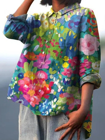 Rose | Women's Floral Relaxed Blouse — Willow & Wren Melbourne