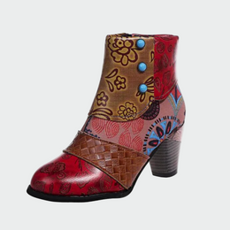 Alicia | Women's Patterned Heeled Ankle Boots — Willow & Wren Melbourne