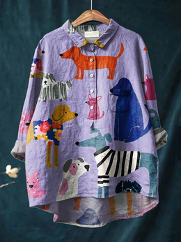 Rose | Women's Printed Dog-Print Relaxed T-Shirt — Willow & Wren Melbourne