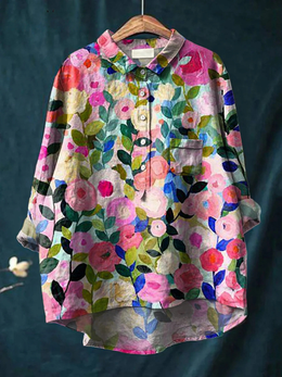 Rose | Women's Floral Printed Relaxed Blouse — Willow & Wren Melbourne