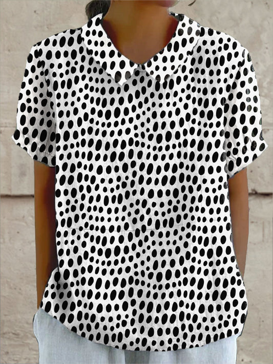Rosie | Women's Printed Polka-Dot Blouse — Willow & Wren Melbourne