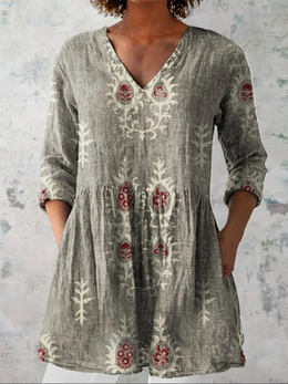 Mary | Women's Long V-Neck Blouse — Willow & Wren Melbourne