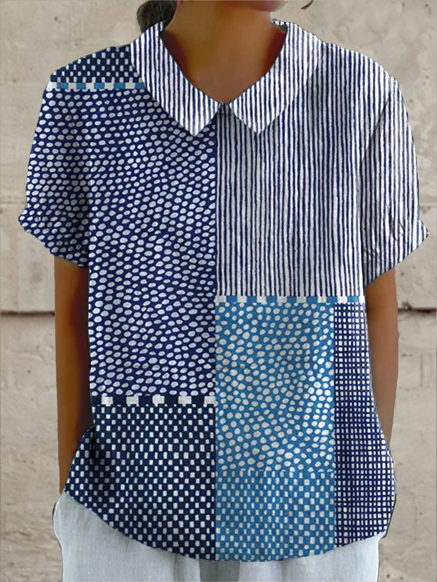 Yasmin | Women's Printed Patchwork Blouse — Willow & Wren Melbourne