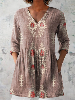 Mary | Women's Long V-Neck Blouse — Willow & Wren Melbourne