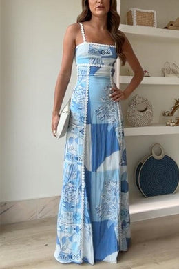 Arabella | Women's Printed Maxi Tie-Waist Dress — Willow & Wren Melbourne