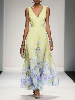 Hazel | Women's Floral V-Neck Maxi Dress — Willow & Wren Melbourne