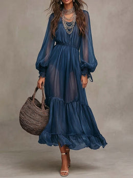 Ella | Women's Elegant Midi V-Neck Dress — Willow & Wren Melbourne