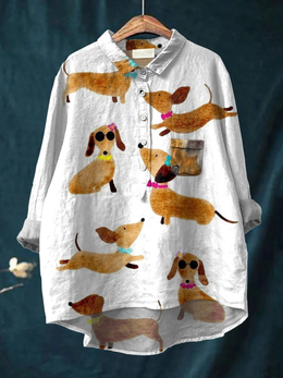 Lottie | Women's Dog-Print Relaxed T-Shirt — Multicolour — Willow & Wren Melbourne