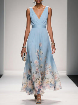 Hazel | Women's Floral V-Neck Maxi Dress — Willow & Wren Melbourne