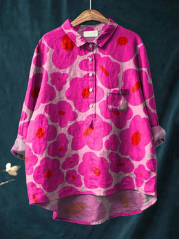 Hazel | Women's Floral Relaxed Blouse — Pink — Willow & Wren Melbourne
