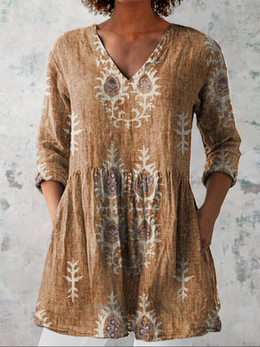 Mary | Women's Long V-Neck Blouse — Willow & Wren Melbourne