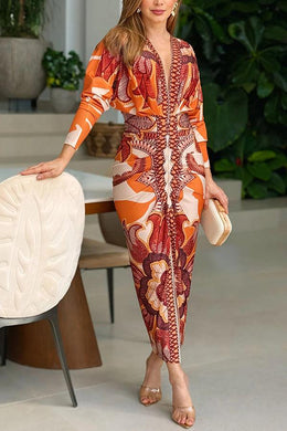 Monica | Women's Printed Midi Dress — Willow & Wren Melbourne