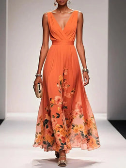 Hazel | Women's Floral V-Neck Maxi Dress — Willow & Wren Melbourne